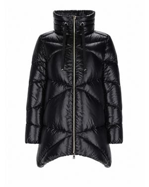 Herno Piumino Trapuntato Con Collo Alto - Black