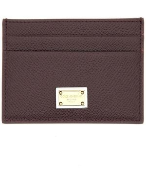 Dolce & Gabbana Leather Card Holder - Brown
