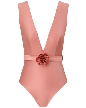 Zimmermann One Piece Swimsuit With Floral Detail "Lucky" - Pink
