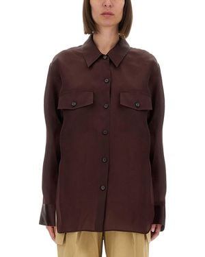 KHAITE Aubergine Silk Matteo Shirt - Purple
