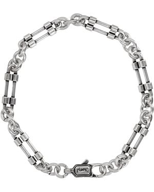 Saint Laurent Bracciale A Catena Con Moschettone - Metallic