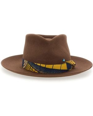 SUPERDUPER FEAT LORENZOJOVA Bougainvillea Hat - Brown