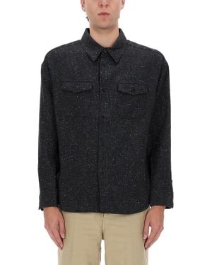 Visvim Wool-Linen Shirt - Black