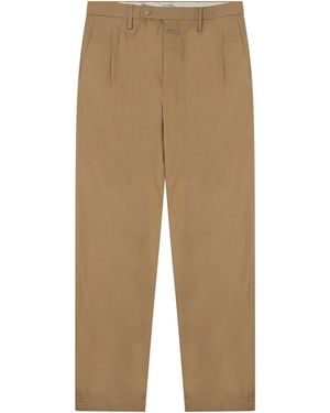 Closed Cotton Tailored Trousers - Natural