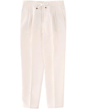 Brunello Cucinelli Relaxed Drawstring Trousers - White