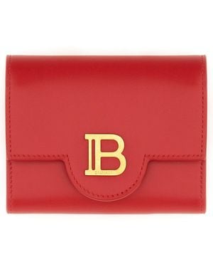 Balmain "B-Buzz" Trifold Wallet - Red