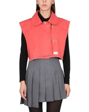Fay Two-hook Vest With Frayed Profiles - Pink
