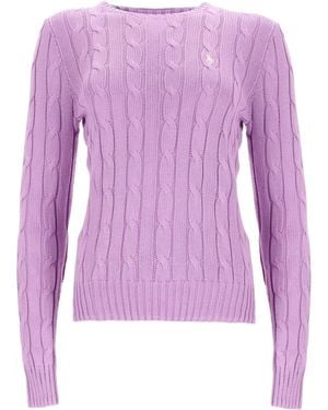 Polo Ralph Lauren Cable Knit With Logo - Purple