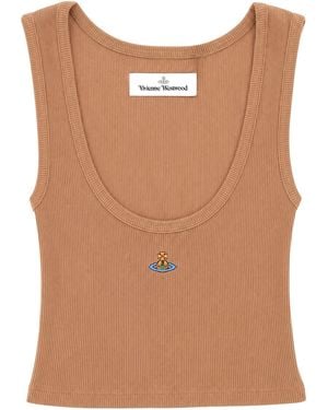 Vivienne Westwood Logo Tank Top Viscose - Brown