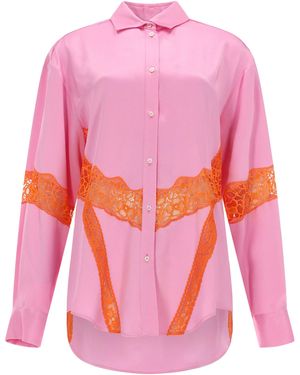 MSGM Regular Lace Shirt - Pink