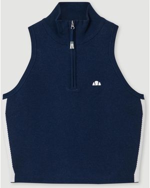 Ellesse Surista Knitted 1/4 Zip Top - Blue