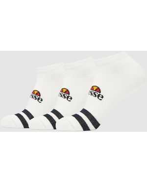 Ellesse Melna 3 Pack Trainer Liner - White