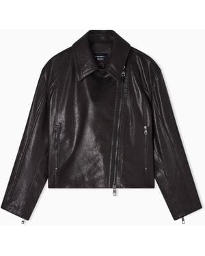 Emporio Armani Oversized Biker Jacket - Black