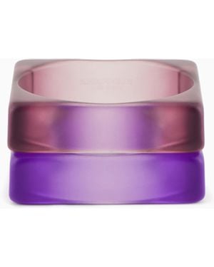 Emporio Armani Set 2 Bracciali Rigidi Squadrati - Viola