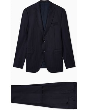 Emporio Armani Single-Breasted Suit - Blue