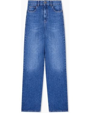 Emporio Armani J4B Regular-Fit Used-Look Lyocell Blend Denim Jeans - Blue
