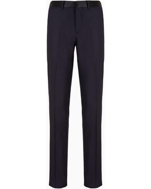 Emporio Armani Worsted Trousers Essential - Blue