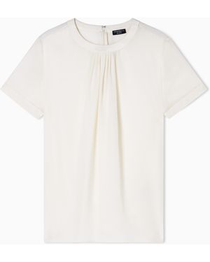 Emporio Armani Icon Pleated Blouse - White