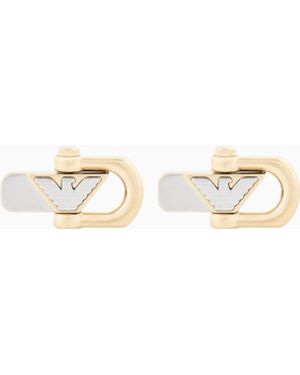Emporio Armani Two-Tone Stainless Steel Cuff Links - White