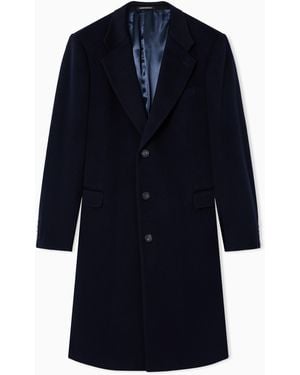 Emporio Armani Single-Breasted Coat - Blue