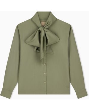 Emporio Armani Scarf Collar Shirt Boteh Capsule - Green