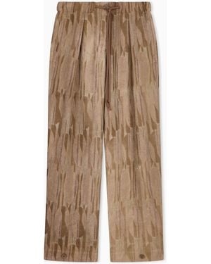 Emporio Armani Oval-Patterned Jacquard Trousers - Natural