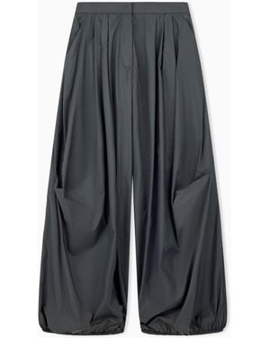 Emporio Armani Lightweight Nylon Wide-Leg Trousers - Grey