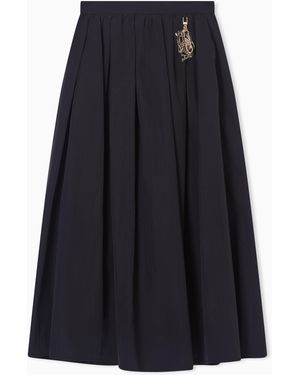 Emporio Armani Lunar New Year Nylon Taffeta Pleated Long Skirt - Blue