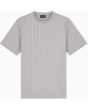 Emporio Armani Jersey Jacquard Knit-Effect T-Shirt - Grey