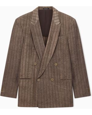 Emporio Armani Double-Breasted Jacket - Brown