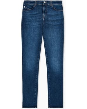 Emporio Armani Worn-Look Denim Jeans - Blue