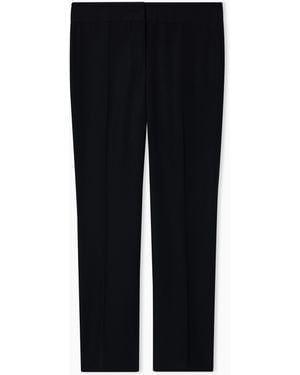 Emporio Armani Cropped Trousers With Flared Hem - Black
