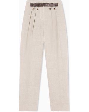 Emporio Armani Oval-Leg Trousers - Natural