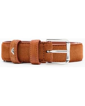 Emporio Armani Suede Belt - White