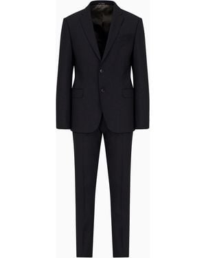Emporio Armani Single-Breasted, Slim-Fit Suit - Black