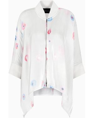 Emporio Armani Fluid Viscose Tunic With All-Over Floral Print - White