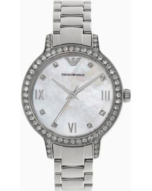 Emporio Armani Reloj De Tres Esferas En Acero Inoxidable - Blanco