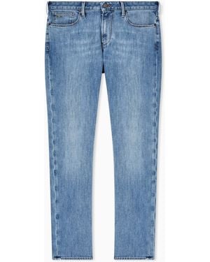 Emporio Armani J06 Slim-Fit, Washed, 11.5-Oz Comfort-Denim Jeans - Blue
