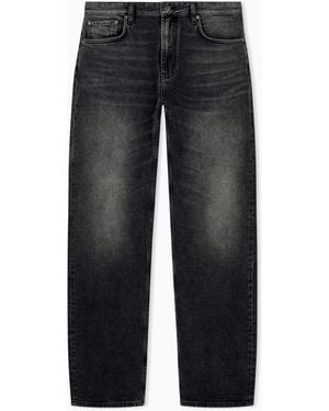 Emporio Armani Regular Fit Five-Pocket Cotton Denim Jeans With Fading - Blue