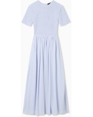 Emporio Armani Short-Sleeved Long Dress - Blue