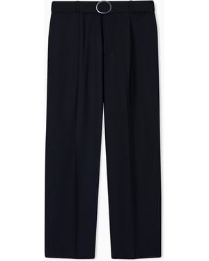 Emporio Armani Pantaloni Con Pince E Cintura - Blu