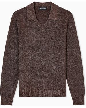 Emporio Armani Punto Metalizado Con Punto Calado - Marrón