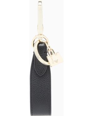 Emporio Armani Deer-Print Leather Keyring - White
