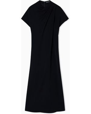 Emporio Armani Technical Cady Dress With Front Panel - Black