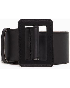 Emporio Armani Ceinture Taille Haute En Satin - Noir