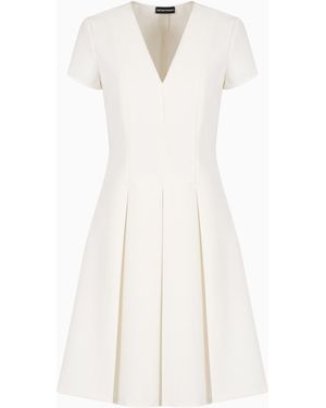 Emporio Armani Us Exclusive Flared Dress With Godet Pleats - White