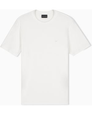 Emporio Armani Plain-Knit Virgin Wool Jumper - White