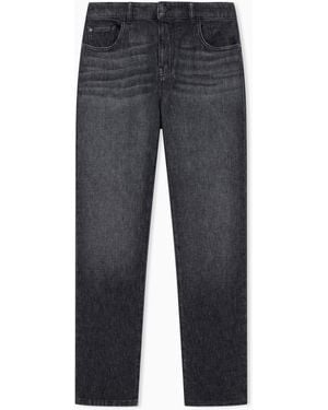 Emporio Armani Slim-Fit Denim Jeans With Five Pockets And A Used Look - Grey