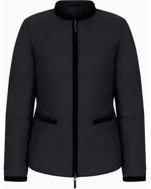 Emporio Armani Nylon Reversible Guru-Collared Jacket - Black