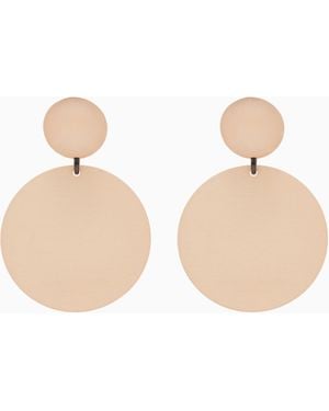 Emporio Armani Pendientes Colgantes Redondos - Blanco